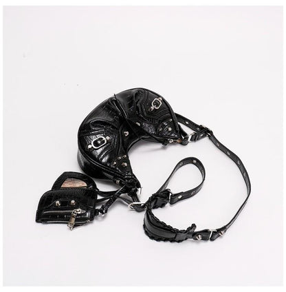 Freya Crocodile Hobo Half-Moon Bag