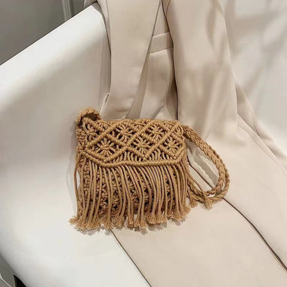 Lana Weave Fringe Bag