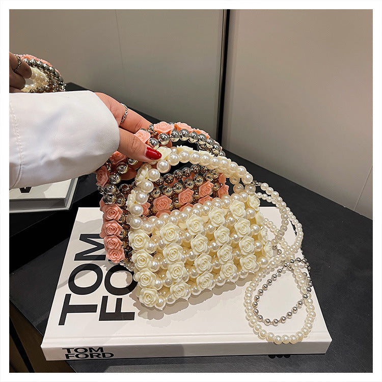 Evelyn Acryl-Handtasche mit Rosenperlen