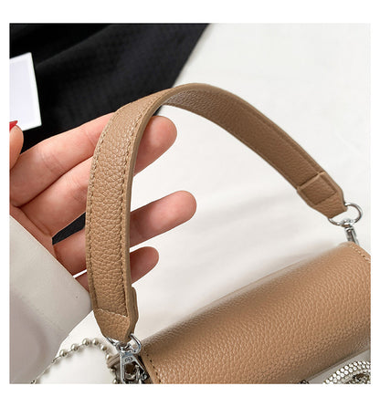 Mini-Tasche mit Aurora-Kette, Strass und Schleife