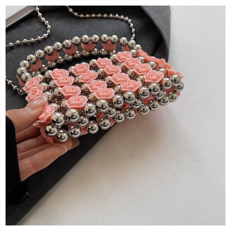 Evelyn Acryl-Handtasche mit Rosenperlen