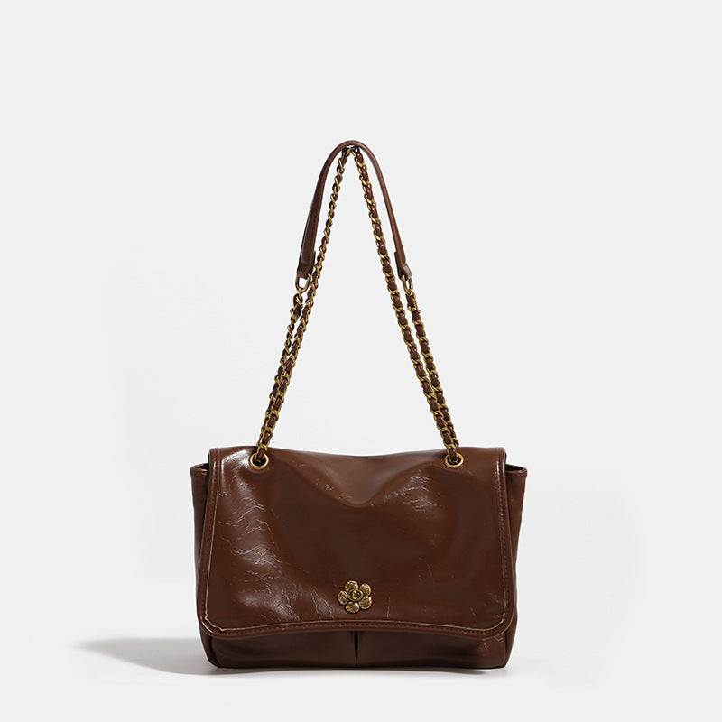 Emily Large Capacity Soft Leather Chain Shoulder Crossbody Bag