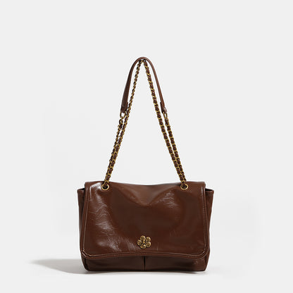 Emily Large Capacity Soft Leather Chain Shoulder Crossbody Bag