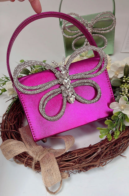 Charlotte Butterfly Rhinestone Mini Box Bag