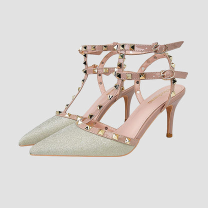 Jasmine Gliter Rivets Pumps