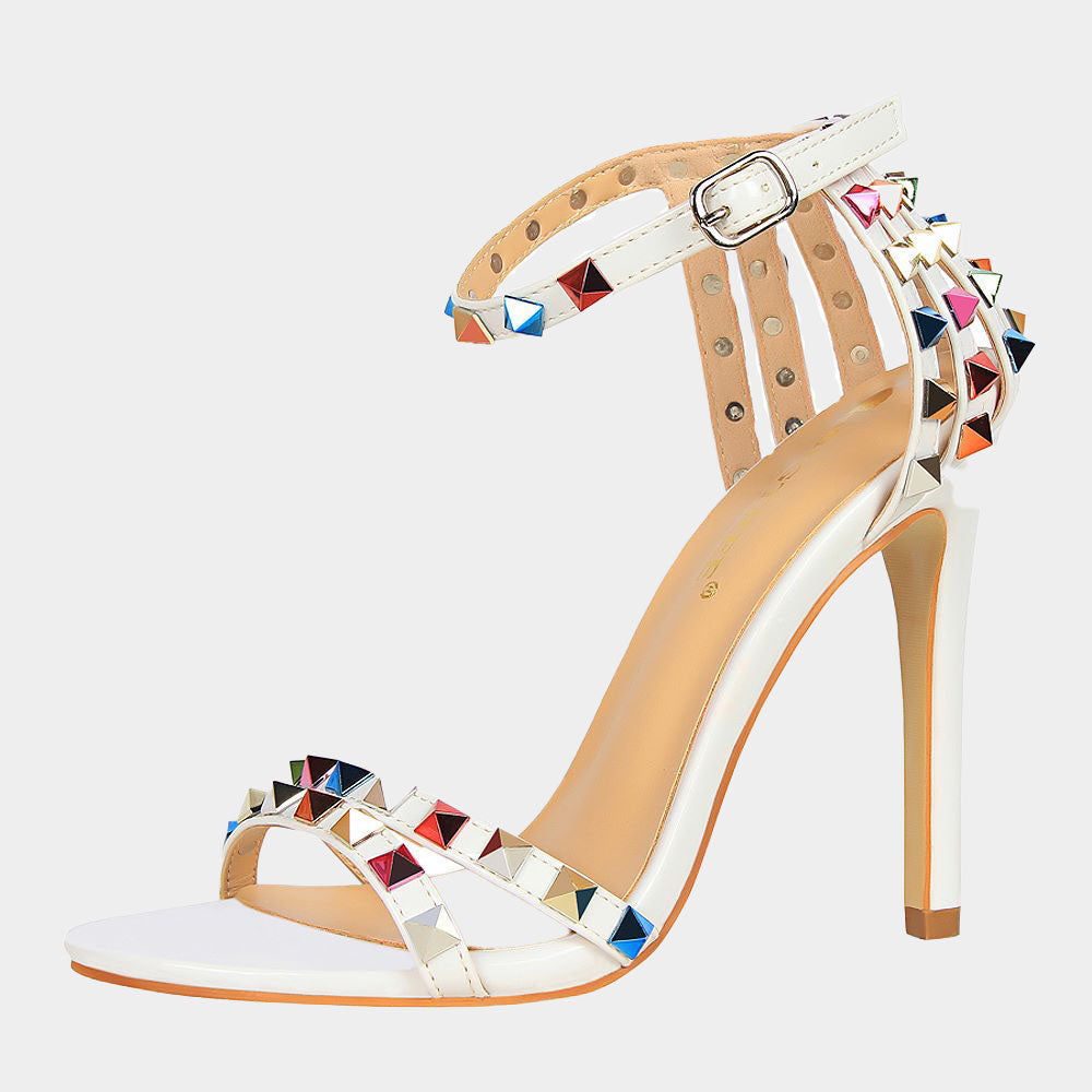 Daffodi Colorful Rivet Sandals