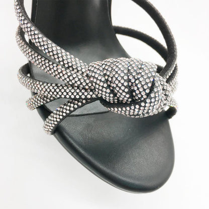 Lotus Blossom Rhinestone Sandals