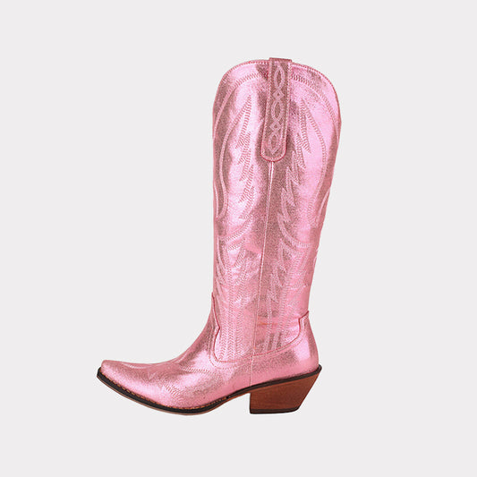 Bottes brodées brillantes Begonia