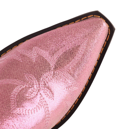 Begonia Gleamy Embroidery Boots