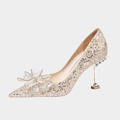 Daisy Glitering Bow-knot Pumps