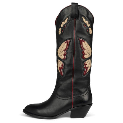 Bottes de cowboy à imprimé papillon Begonia