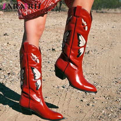 Bottes de cowboy à imprimé papillon Begonia